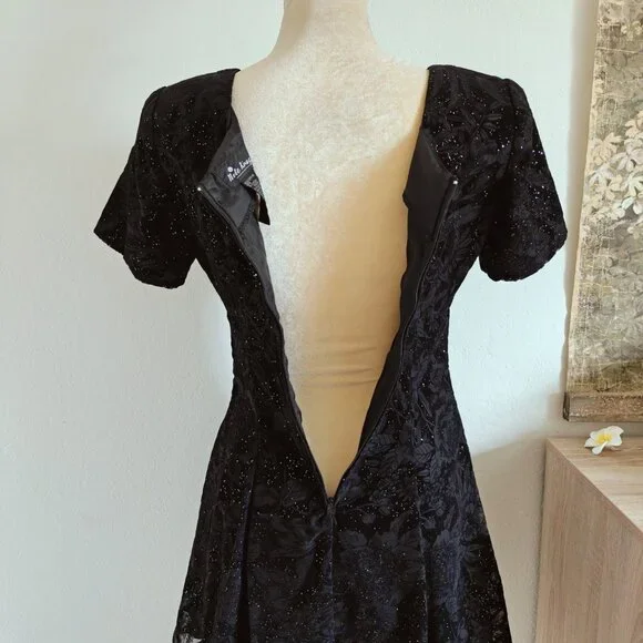 Nite Kraze 80's Vintage Black Whimsigoth Sparkly Dress 6 - Picture 7 of 8